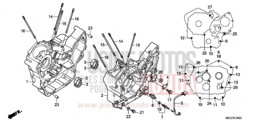 CRANKCASE (VT750C2B/C2S/CS/C/CA) VT750CSC de 2012